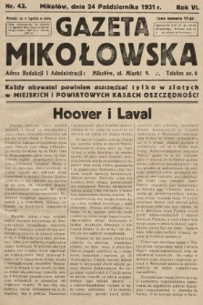 Gazeta Mikołowska. 1931, nr 43