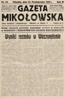 Gazeta Mikołowska. 1931, nr 44