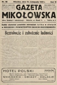Gazeta Mikołowska. 1931, nr 46