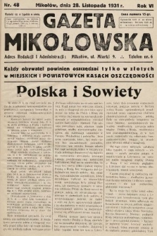 Gazeta Mikołowska. 1931, nr 48