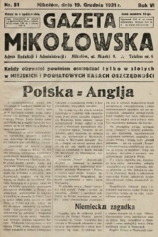 Gazeta Mikołowska. 1931, nr 51