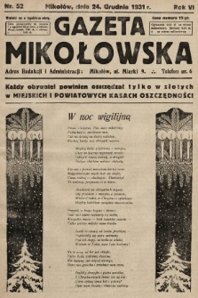 Gazeta Mikołowska. 1931, nr 52