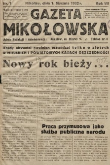 Gazeta Mikołowska. 1932, nr 1