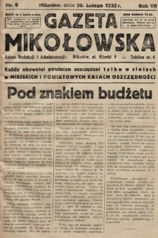 Gazeta Mikołowska. 1932, nr 8