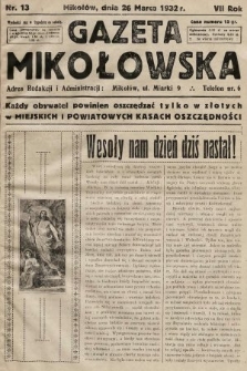 Gazeta Mikołowska. 1932, nr 13