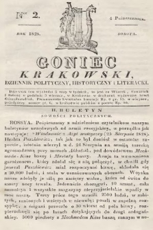 Goniec Krakowski : dziennik polityczny, historyczny i literacki. 1828, nr 2