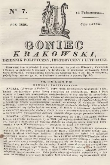 Goniec Krakowski : dziennik polityczny, historyczny i literacki. 1828, nr 7