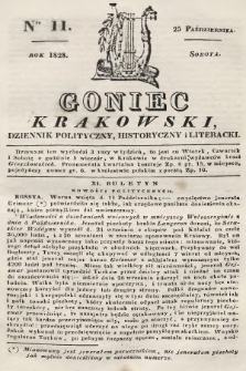 Goniec Krakowski : dziennik polityczny, historyczny i literacki. 1828, nr 11