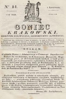 Goniec Krakowski : dziennik polityczny, historyczny i literacki. 1828, nr 14