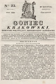 Goniec Krakowski : dziennik polityczny, historyczny i literacki. 1828, nr 22