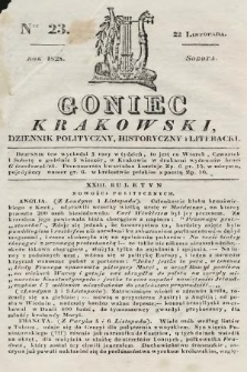 Goniec Krakowski : dziennik polityczny, historyczny i literacki. 1828, nr 23