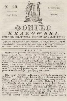 Goniec Krakowski : dziennik polityczny, historyczny i literacki. 1828, nr 29
