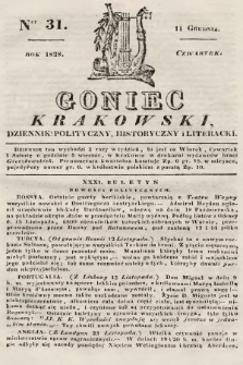 Goniec Krakowski : dziennik polityczny, historyczny i literacki. 1828, nr 31