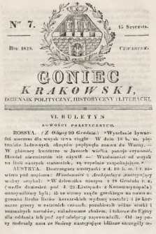 Goniec Krakowski : dziennik polityczny, historyczny i literacki. 1829, nr 7