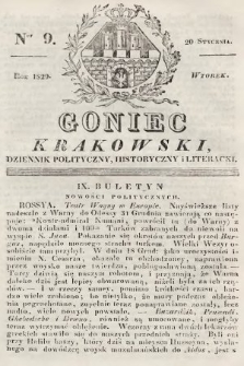 Goniec Krakowski : dziennik polityczny, historyczny i literacki. 1829, nr 9