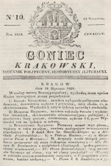 Goniec Krakowski : dziennik polityczny, historyczny i literacki. 1829, nr 10