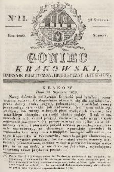 Goniec Krakowski : dziennik polityczny, historyczny i literacki. 1829, nr 11