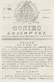 Goniec Krakowski : dziennik polityczny, historyczny i literacki. 1829, nr 26