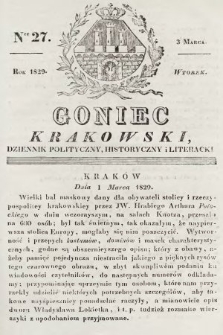 Goniec Krakowski : dziennik polityczny, historyczny i literacki. 1829, nr 27