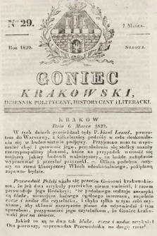 Goniec Krakowski : dziennik polityczny, historyczny i literacki. 1829, nr 29