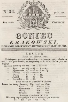Goniec Krakowski : dziennik polityczny, historyczny i literacki. 1829, nr 34