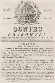 Goniec Krakowski : dziennik polityczny, historyczny i literacki. 1829, nr 35