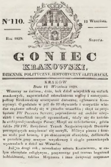 Goniec Krakowski : dziennik polityczny, historyczny i literacki. 1829, nr 110