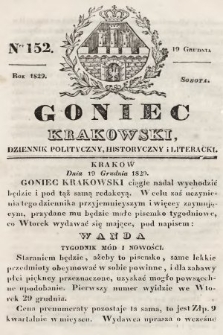 Goniec Krakowski : dziennik polityczny, historyczny i literacki. 1829, nr 152