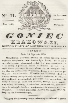 Goniec Krakowski : dziennik polityczny, historyczny i literacki. 1830, nr 11