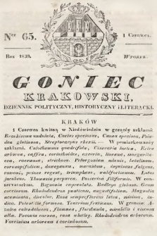Goniec Krakowski : dziennik polityczny, historyczny i literacki. 1830, nr 65