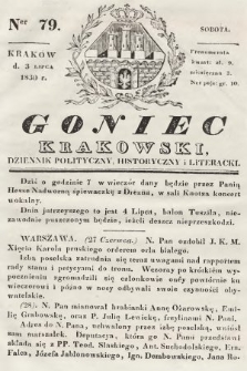 Goniec Krakowski : dziennik polityczny, historyczny i literacki. 1830, nr 79