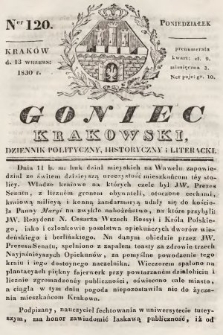 Goniec Krakowski : dziennik polityczny, historyczny i literacki. 1830, nr 120