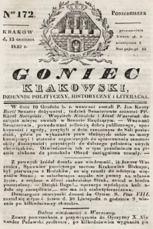 Goniec Krakowski : dziennik polityczny, historyczny i literacki. 1830, nr 172