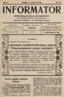 Informator : uniwersalny organ informacyjny. 1908, nr 25