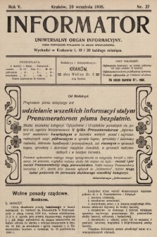 Informator : uniwersalny organ informacyjny. 1908, nr 27