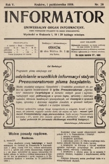 Informator : uniwersalny organ informacyjny. 1908, nr 28