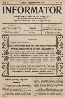 Informator : uniwersalny organ informacyjny. 1908, nr 30