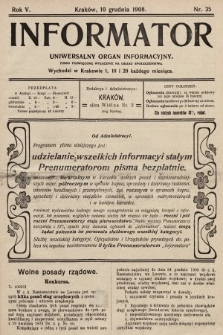Informator : uniwersalny organ informacyjny. 1908, nr 35