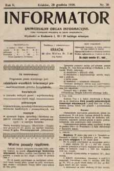 Informator : uniwersalny organ informacyjny. 1908, nr 36