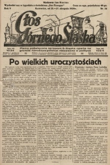 Głos Górnego Śląska : pismo poświęcone sprawom G. Śląska oparte na gruncie narodowo-polskim niezależne w polityce. 1929, nr 34