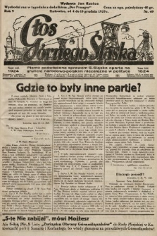 Głos Górnego Śląska : pismo poświęcone sprawom G. Śląska oparte na gruncie narodowo-polskim niezależne w polityce. 1929, nr 49