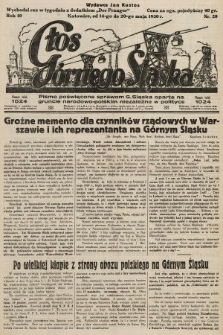 Głos Górnego Śląska : pismo poświęcone sprawom G. Śląska oparte na gruncie narodowo-polskim niezależne w polityce. 1930, nr 20