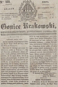 Goniec Krakowski : dziennik polityczny, historyczny i literacki. 1831, nr 235