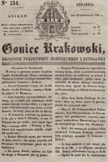 Goniec Krakowski : dziennik polityczny, historyczny i literacki. 1831, nr 254