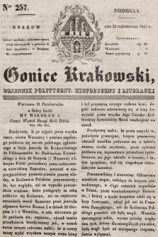 Goniec Krakowski : dziennik polityczny, historyczny i literacki. 1831, nr 257