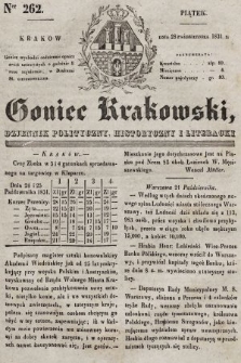 Goniec Krakowski : dziennik polityczny, historyczny i literacki. 1831, nr 262