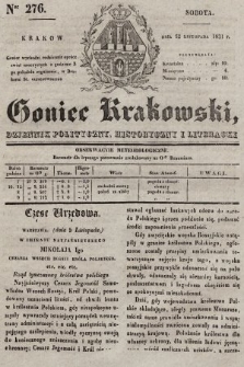Goniec Krakowski : dziennik polityczny, historyczny i literacki. 1831, nr 276