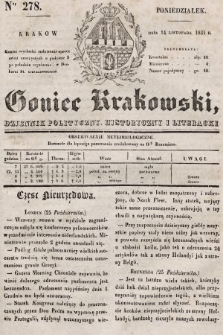 Goniec Krakowski : dziennik polityczny, historyczny i literacki. 1831, nr 278
