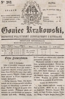 Goniec Krakowski : dziennik polityczny, historyczny i literacki. 1831, nr 282