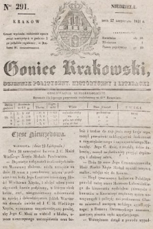 Goniec Krakowski : dziennik polityczny, historyczny i literacki. 1831, nr 291